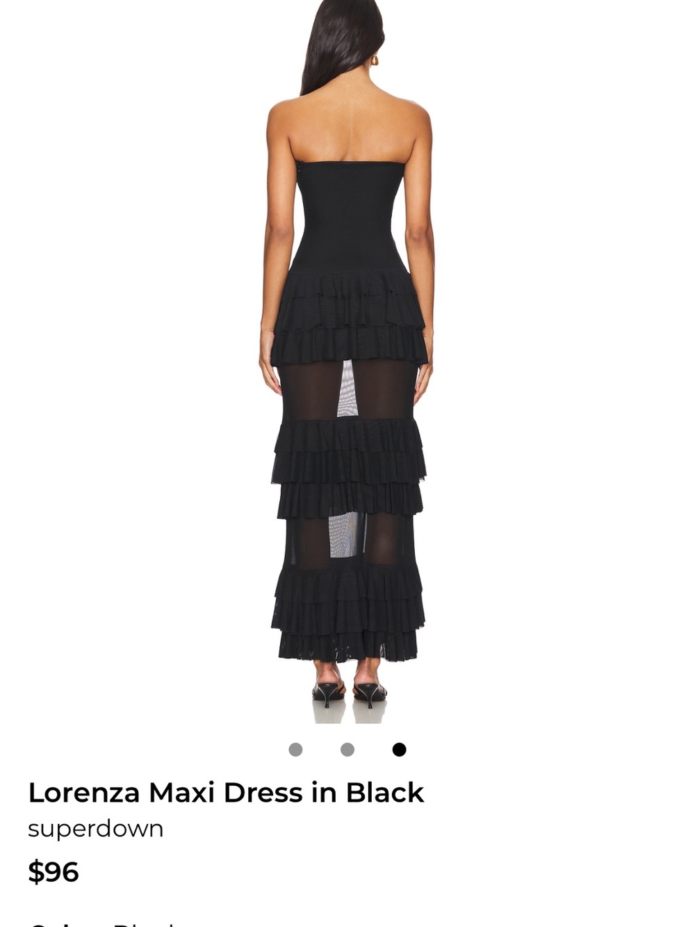 REVOLVE Strapless Black Ruffle Maxi Dress - Picture 3 of 7
